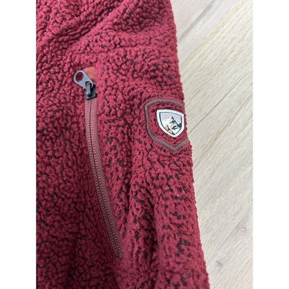 KUHL Alfpaca Kashmira Red Fleece Sherpa 1/2 Zip Hoodie Jacket Sz Medium - Picture 4 of 8